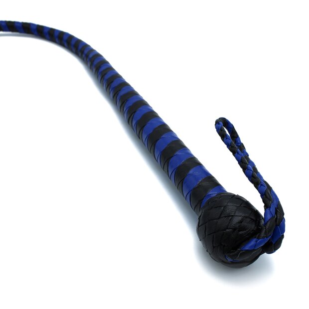 Kiotos Leather Whip Black & Blue 140 cm