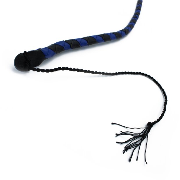 Kiotos Leather Whip Black & Blue 140 cm