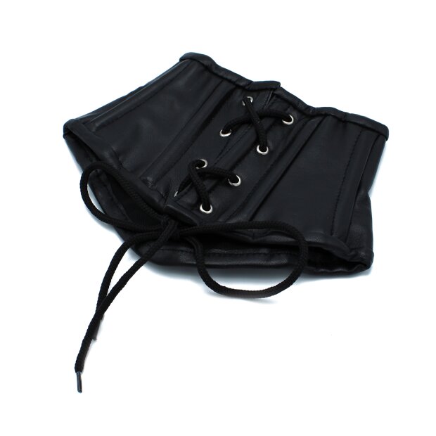 Kiotos Collier en Cuir style Corset Noir