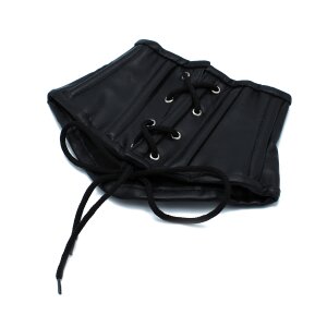 Kiotos Collier en Cuir style Corset Noir
