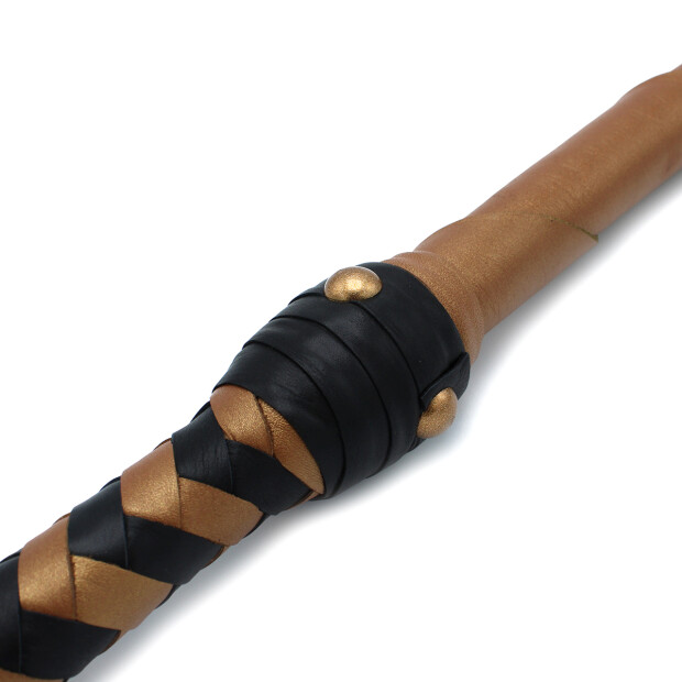 Kiotos Sultan Fouet en Cuir Noir Or