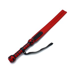 Kiotos Black & Red Leather Y-Paddle Whip