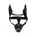 Kiotos Black Leather Dog Mask with Ears & Snout