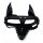 Kiotos Black Leather Dog Mask with Ears & Snout
