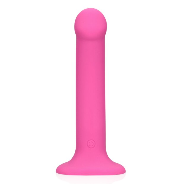 Loveline Non-Phallic Vibrating Dildo - Medium - Powerful Pink