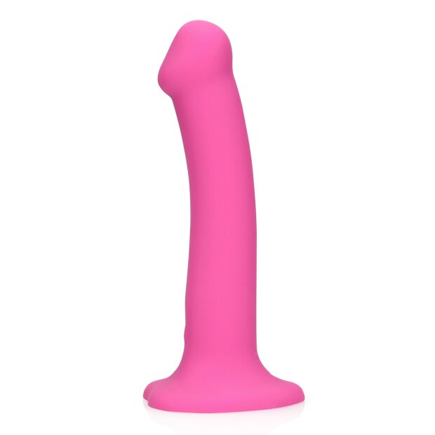 Loveline Non-Phallic Vibrating Dildo - Medium - Powerful Pink