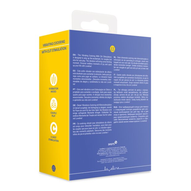 Loveline Vibrating Cockring with Clit Stimulation Tamiya Blue