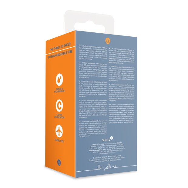 Loveline The Thrill 10 Speed Interchangeable Vibrator Blue