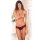 Rene Rofe Lingerie Crotchless Lace V-Thong Red S/M - M/L