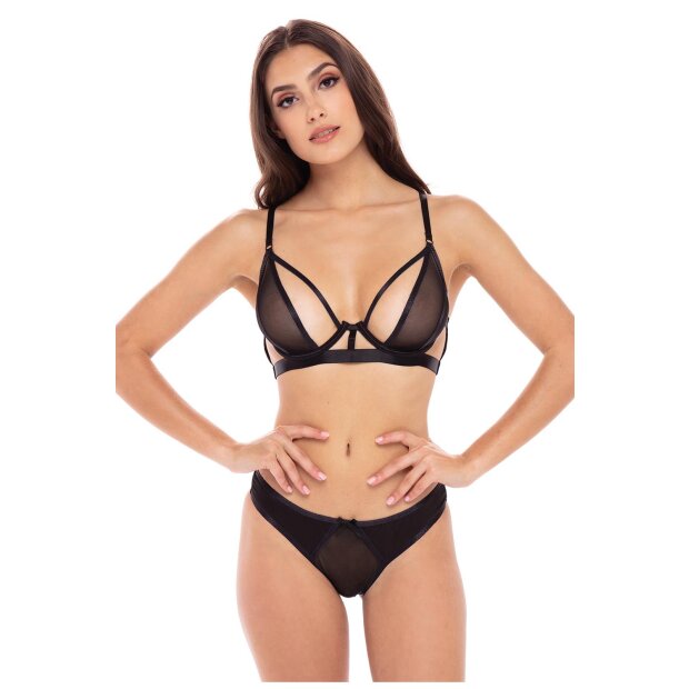 New In Town 2 Pc Bra Set Black S/M - M/L