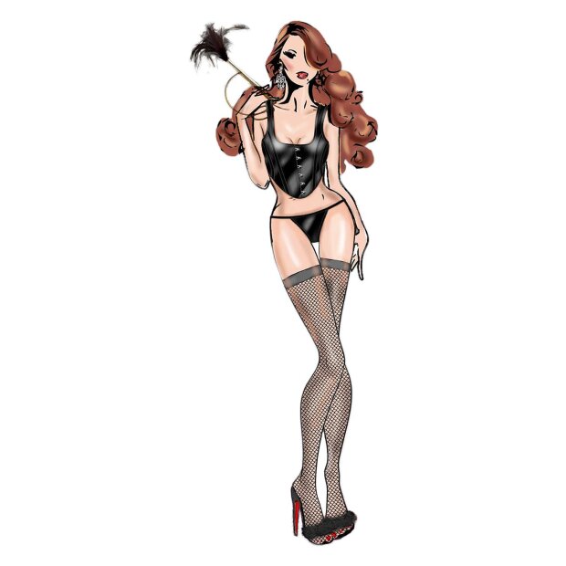 Bombshell Boudoir Hook Up Front Corset Set Black S - L