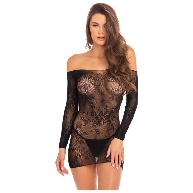 Open Season Off Shoulder Dress Black S/M - 3XL/4XL