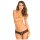 Rene Rofe Lingerie Crotchless Lace Thong With Bows Black M/L - 3XL/4XL