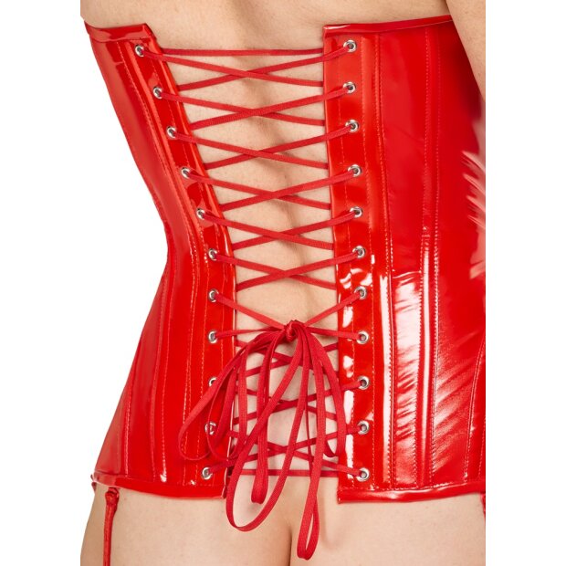 Black Level Vinyl Corset red L