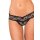 Rene Rofe Lingerie Crotchless Lace V-Thong Black S/M - M/L