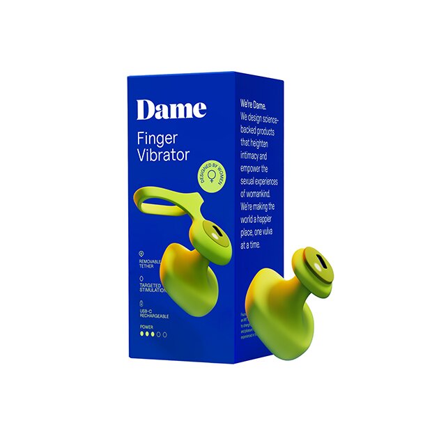 Dame Fin 2.0 Finger Vibrator Citrus