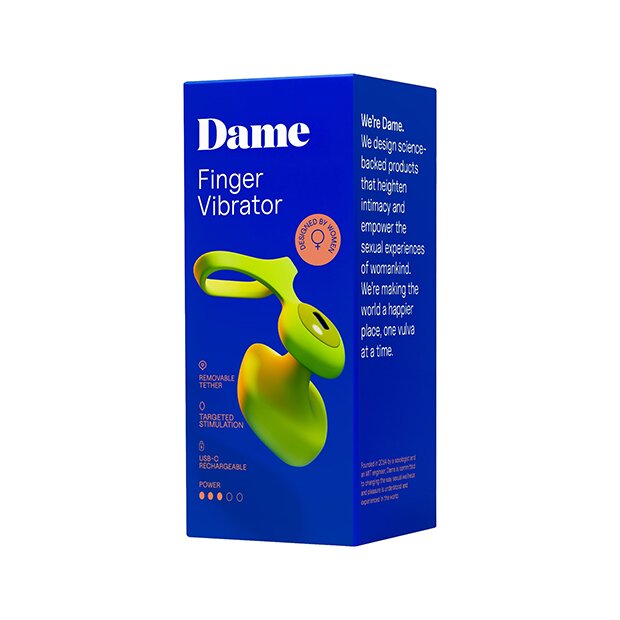 Dame Fin 2.0 Finger Vibrator Citrus