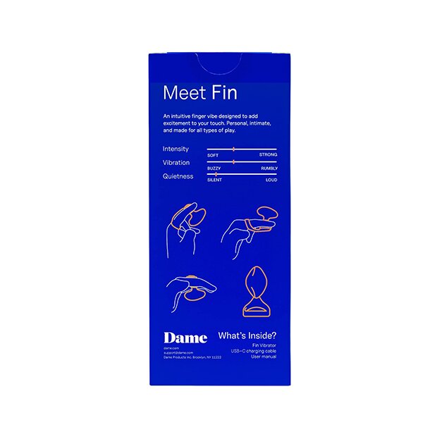 Dame Fin 2.0 Finger Vibrator Citrus