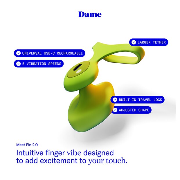 Dame Fin 2.0 Finger Vibrator Citrus