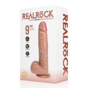 RealRock Vibrating Regular Straight Cock with Balls - 9 /...