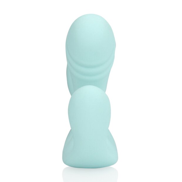 Loveline Three-In-One Liquid Silicone Vibrator - Breezy Blue