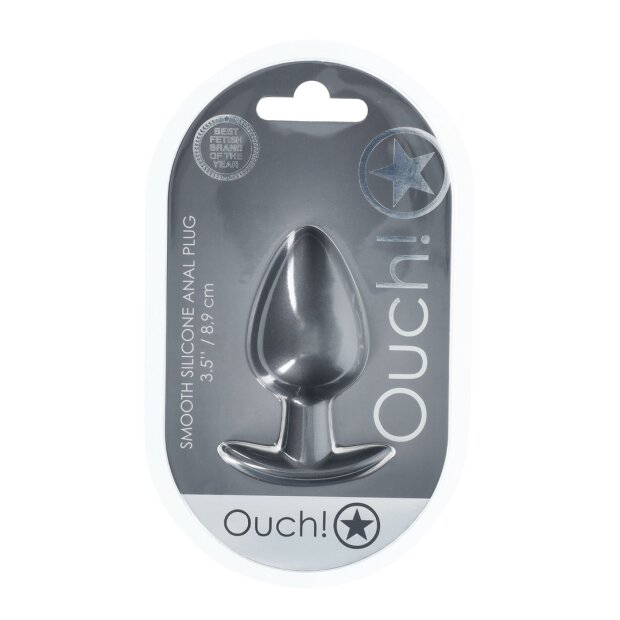 Ouch! Smooth Silicone Anal Plug Large 8.9 cm ø 3.5 cm Black