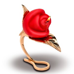 XR Brands Rosenkerze mit Halter Rot