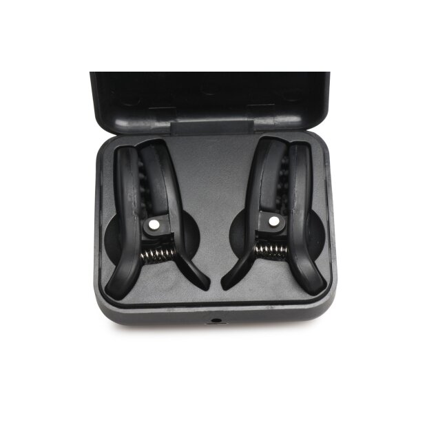 XR Brands Dark Grip Pinces à Mamelons Vibrantes Noires