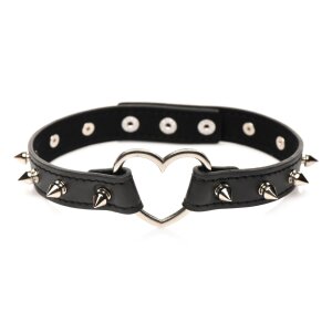 XR Brands Collier Cœur à Pointes Noir
