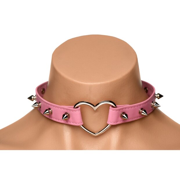 XR Brands Collier Cœur à Pointes Rose