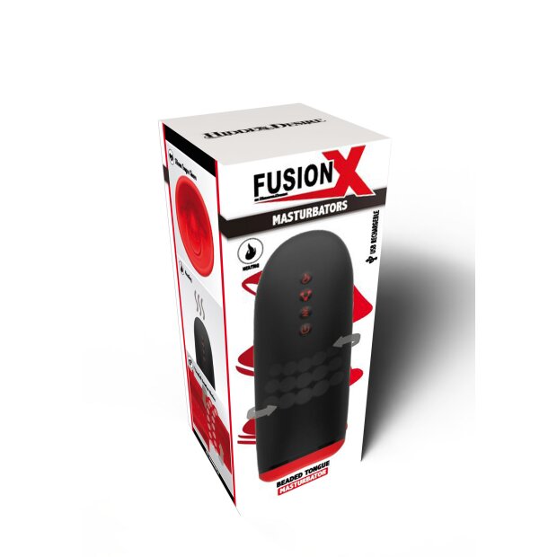Hidden Desire Fusion X Beaded Tongue Masturbator Black