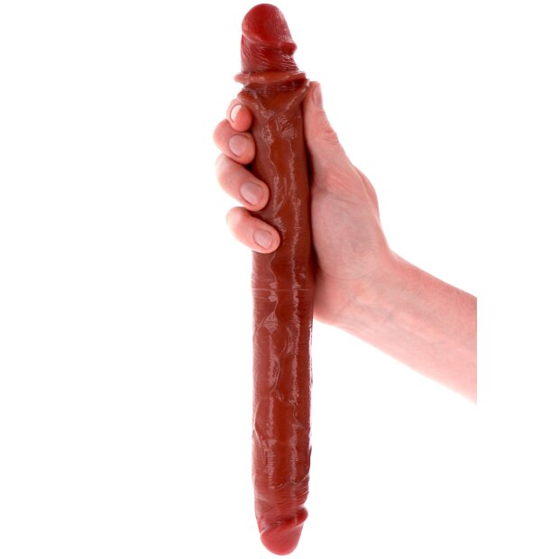 ToyJoy Get Real Silicone Foreskin Double Dong 35 cm Caramel skin tone