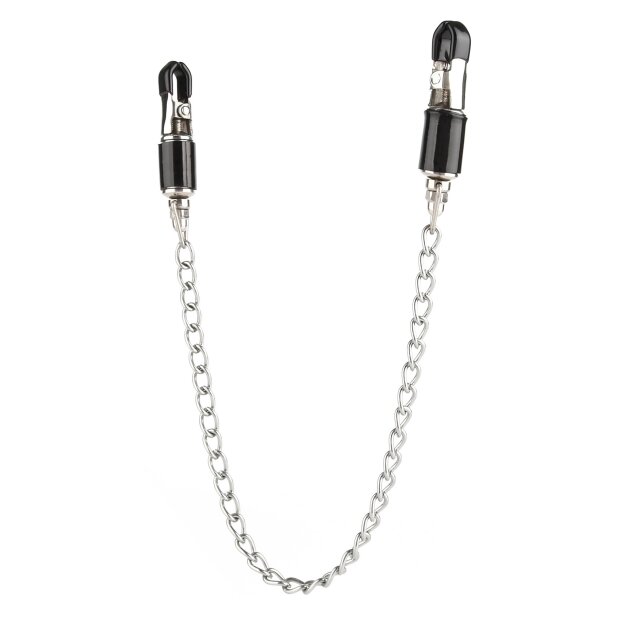 Mr. Steel Barrel Tit Clamps With Chain Silver