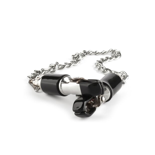 Mr. Steel Barrel Tit Clamps With Chain Silver