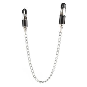 Mr. Steel Barrel Tit Clamps With Chain Silver