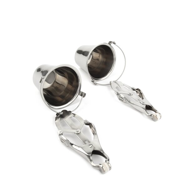 Mr. Steel Nipple Clamps with Buckets Silver