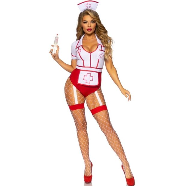 Leg Avenue Costume Sexy Nurse Red/White S - M