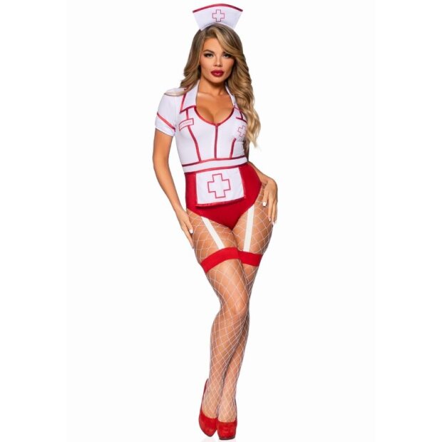Leg Avenue Costume Sexy Nurse Red/White S - M