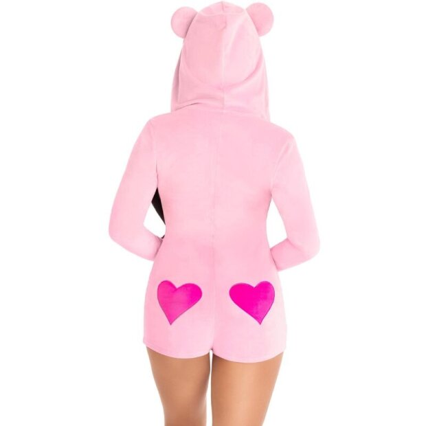 Leg Avenue Costume Teddy Bear Velvet Bodysuit Pink S - M