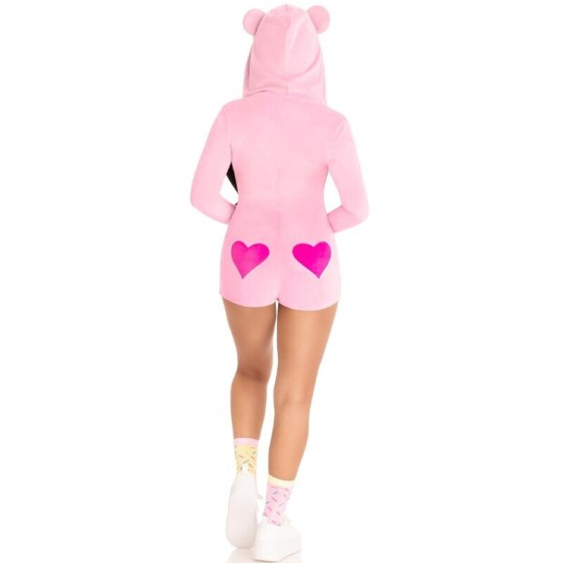 Leg Avenue Costume Teddy Bear Velvet Bodysuit Pink S - M