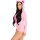 Leg Avenue Costume Teddy Bear Velvet Bodysuit Pink S - M