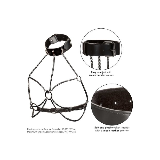 CalExotics Chain Collar Harness Onesize - Plussize