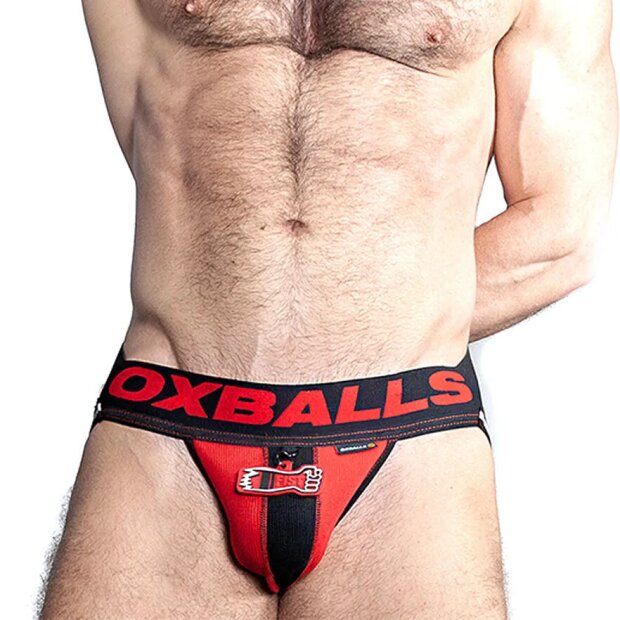 OXJOK by Oxballs Fisterjock Jockstrap Schwarz/Rot S - XL