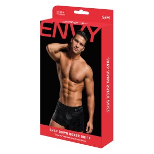 Envy Snap Down Boxer Brief Black S/M - L/XL