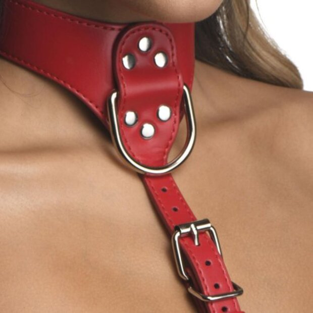 Strict Red Female Chest Harness S/M - M/L