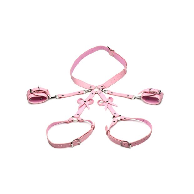 Pink Bondage Harness w/ Bows M/L - XL/2XL