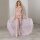 Allure Private Dancer Teddy with Adjustable Garters, Stay Ups and Detachable Chiffon Tulle Pink S - L