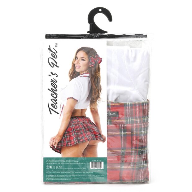 Teacher Pet Miss Honor Student 4Pcs Schoolgirl Costume Onesize - Queensize