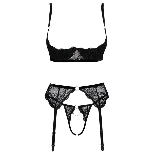 Cottelli Collection Bügelhebe Bh Set mit Zierketten schwarz 75B/S - 85B/L