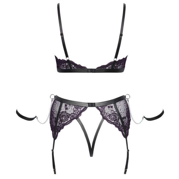 Cottelli Collection BH Set Bondage Schwarz XL - 3XL